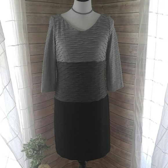 new directions Dresses & Skirts - New Directions Color Block Gray & Black Dress EUC
